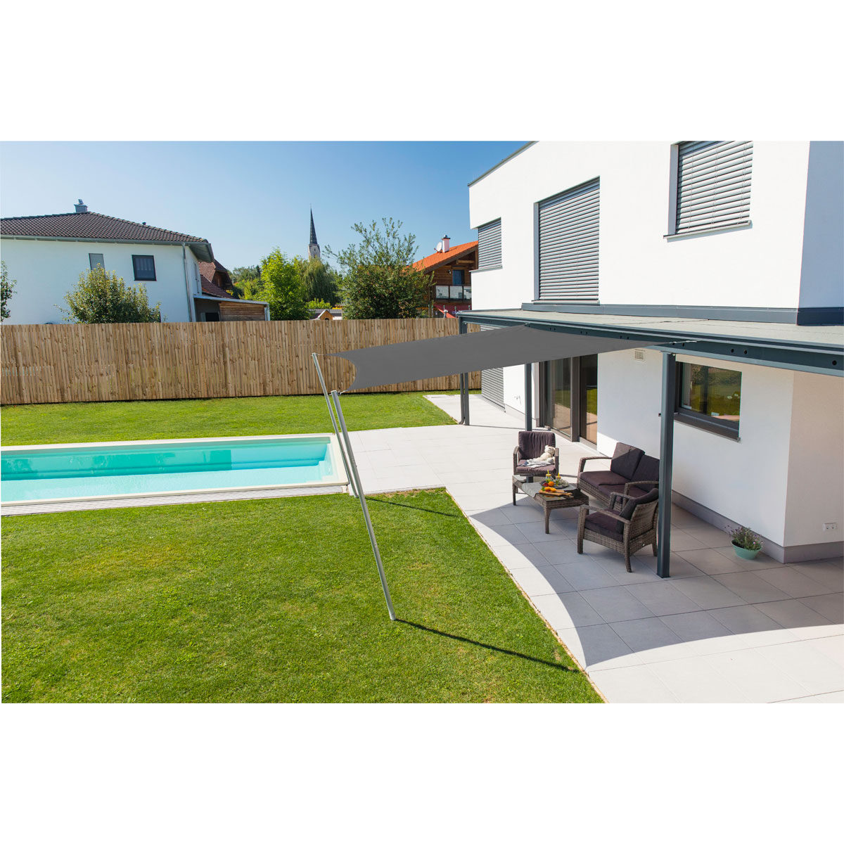 Viereck-Segel Cannes 5 x 5 m anthrazit Bild 2