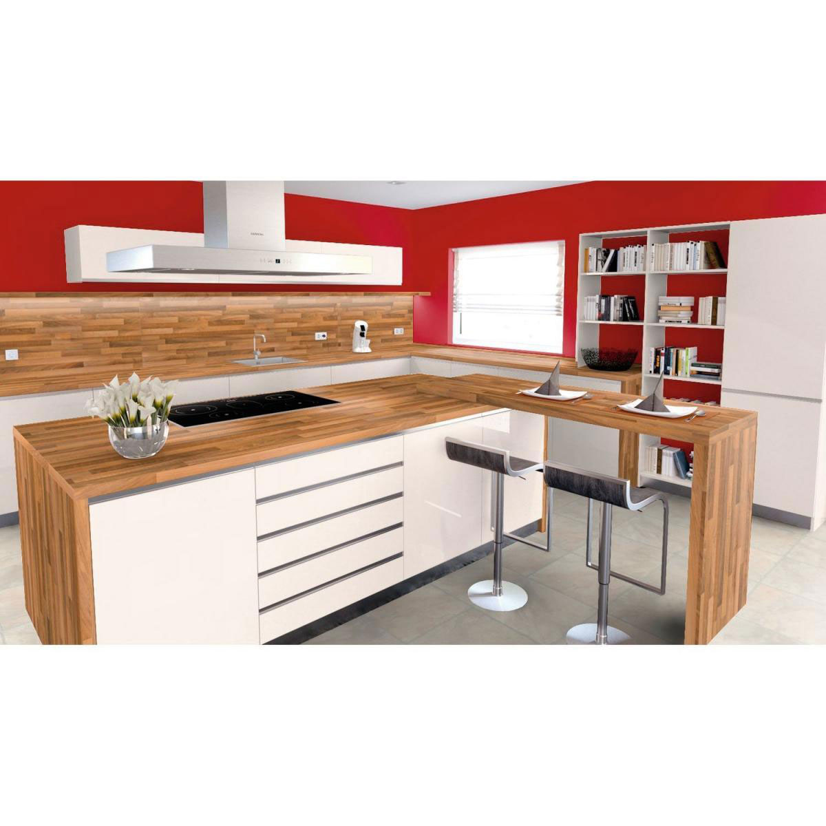 Getaelements Küchenarbeitsplatte nussbaum butcherblock hell 4100 x 600 x 39 mm Bild 3