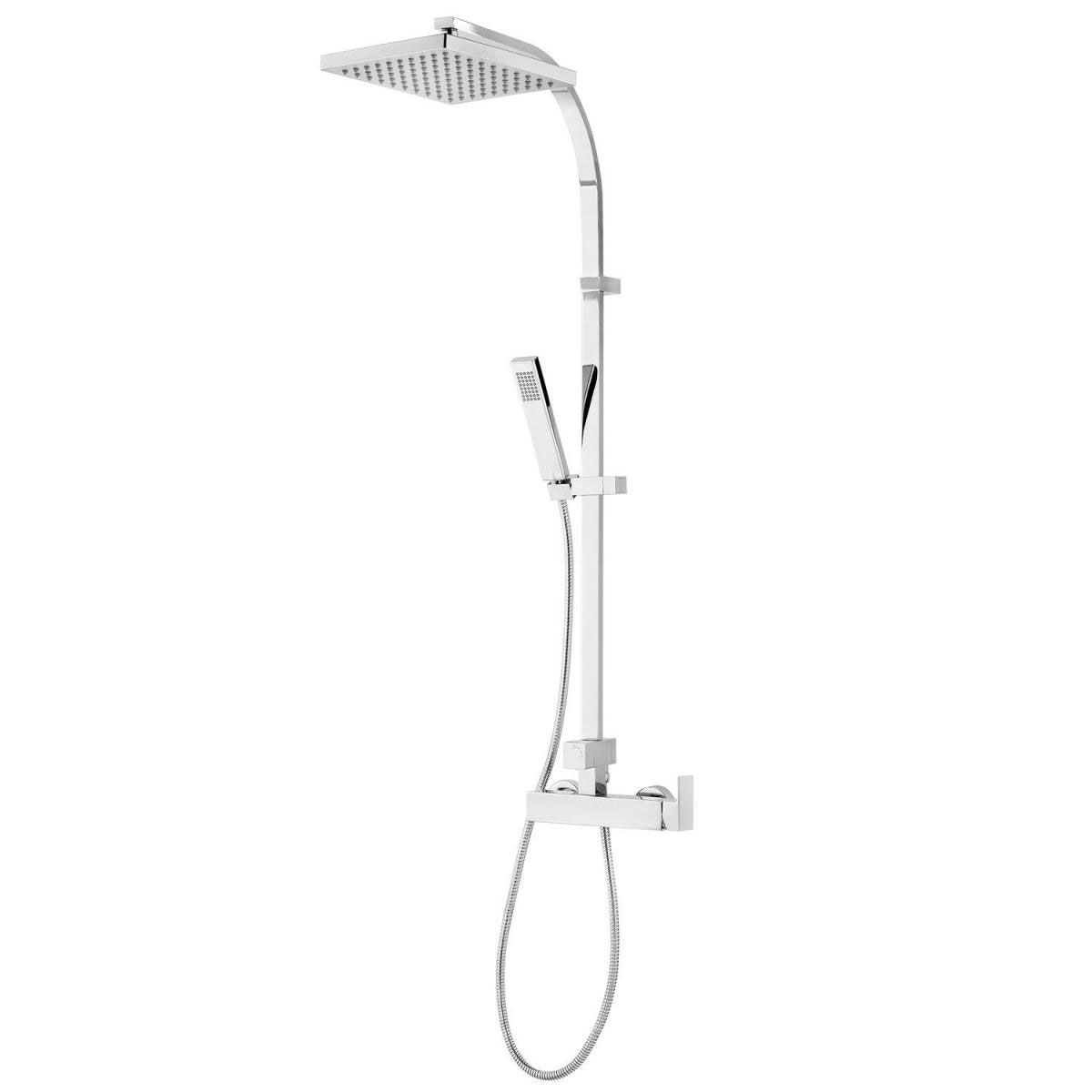 Schulte DuschMaster Rain II Square mit Einhebelmischer Kopfbrause eckig chrom