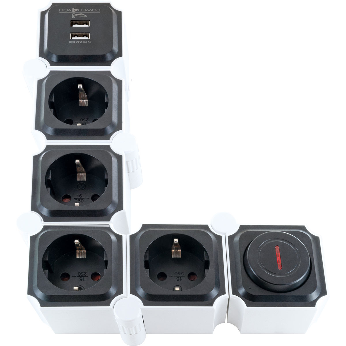 Schwaiger  Steckdosenleiste mit USB schwarz Bild 3