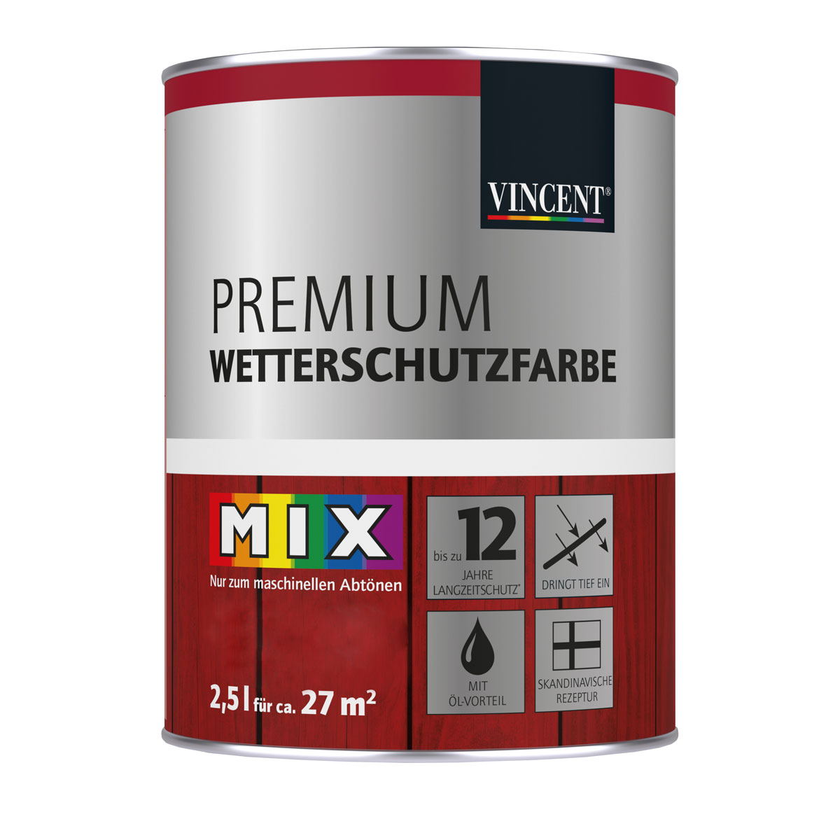 Vincent Holzschutz Premium Wetterschutzfarbe MIX IT! 2,5 l