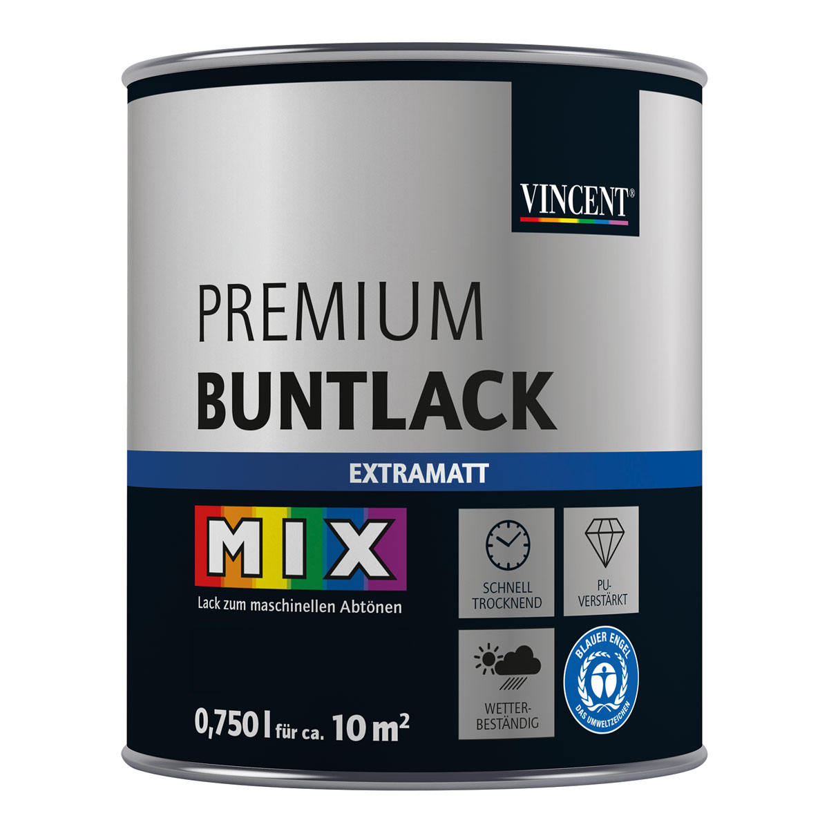 Vincent Lack Premium Buntlack Mix It extramatt 0,75 l