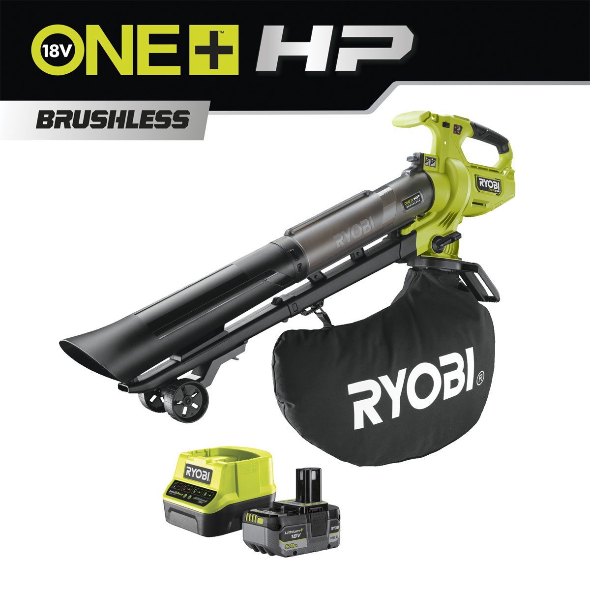 Ryobi Akku-Laubsauger/-bläser RY18BVXA-150 7,7 m3/min inkl 5,0 Ah Akku u Ladegerät Bild 4