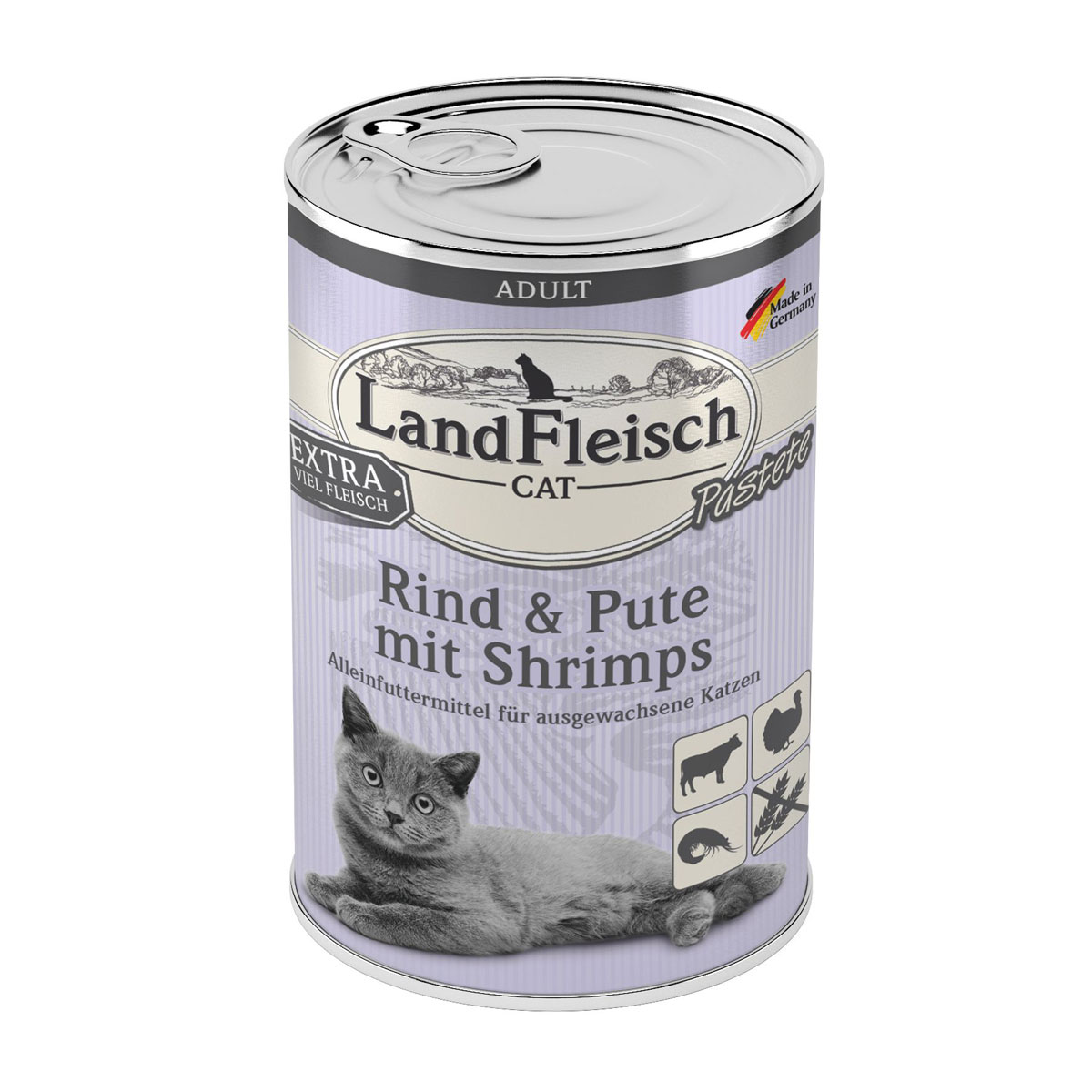 Landfleisch Cat Adult Pastete Rind+Pute+Shrimp400g