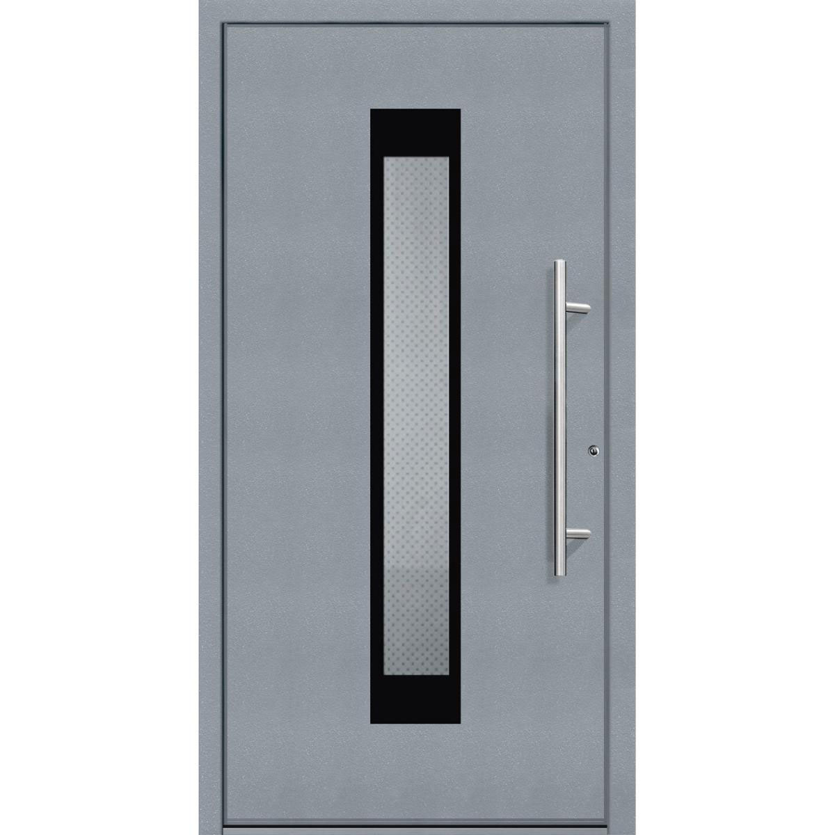 Aluminium Sicherheits-Haustür Salerno Superior 60 mm grau 110 x 210 cm Anschlag rechts inkl Griffset