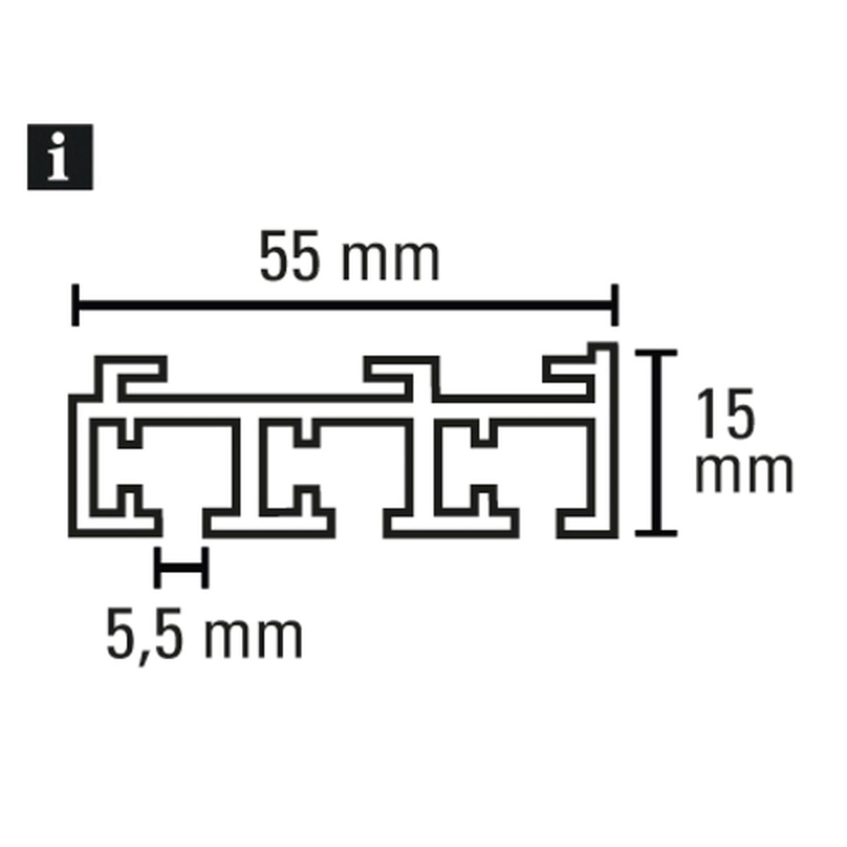 Gardinia Flächenvorhangschiene 3-läufig 260 cm weiß Bild 2