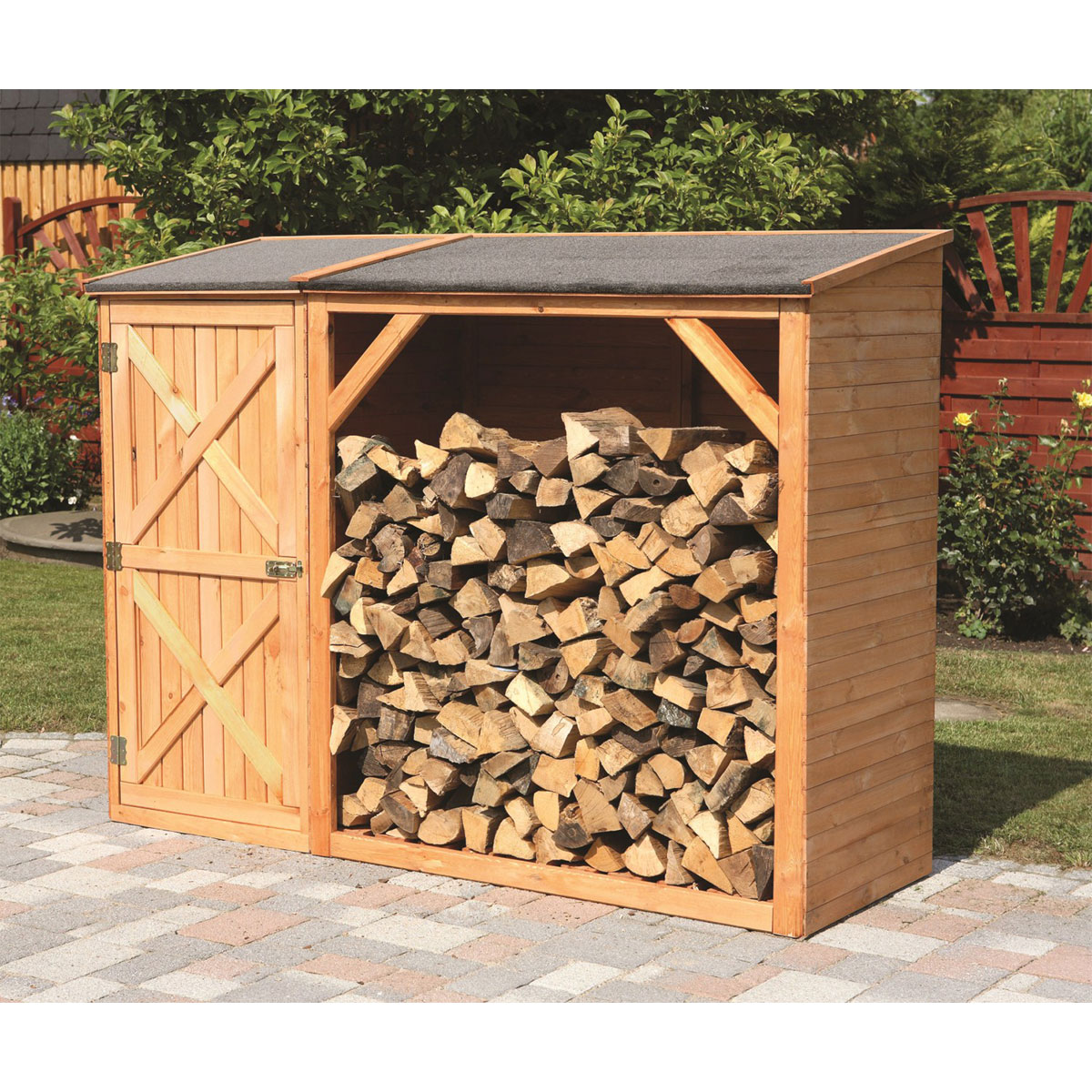 Promadino Kaminholzkombination Pforzheim mit Einzelschrank