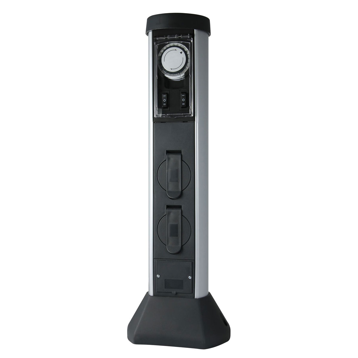 Steckdosensäule SilverCraft mit Zeitschaltuhr 2-fach 5m schwarz