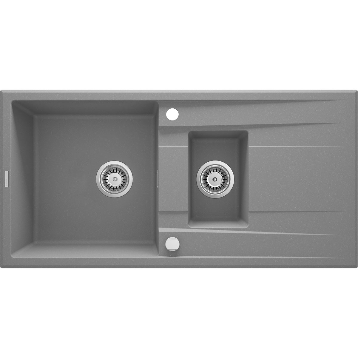 deante  1,5 Becken Granitspüle ERIDAN mit Abtropffläche grau metallic