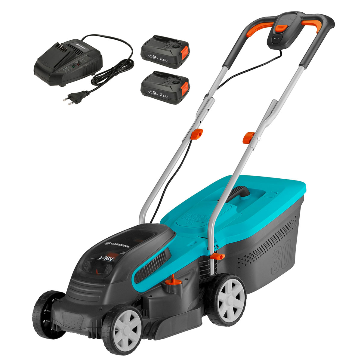 Gardena Akku-Rasenmäher-Set Power Max 32/36 V P4A mit Akku 4-teilig