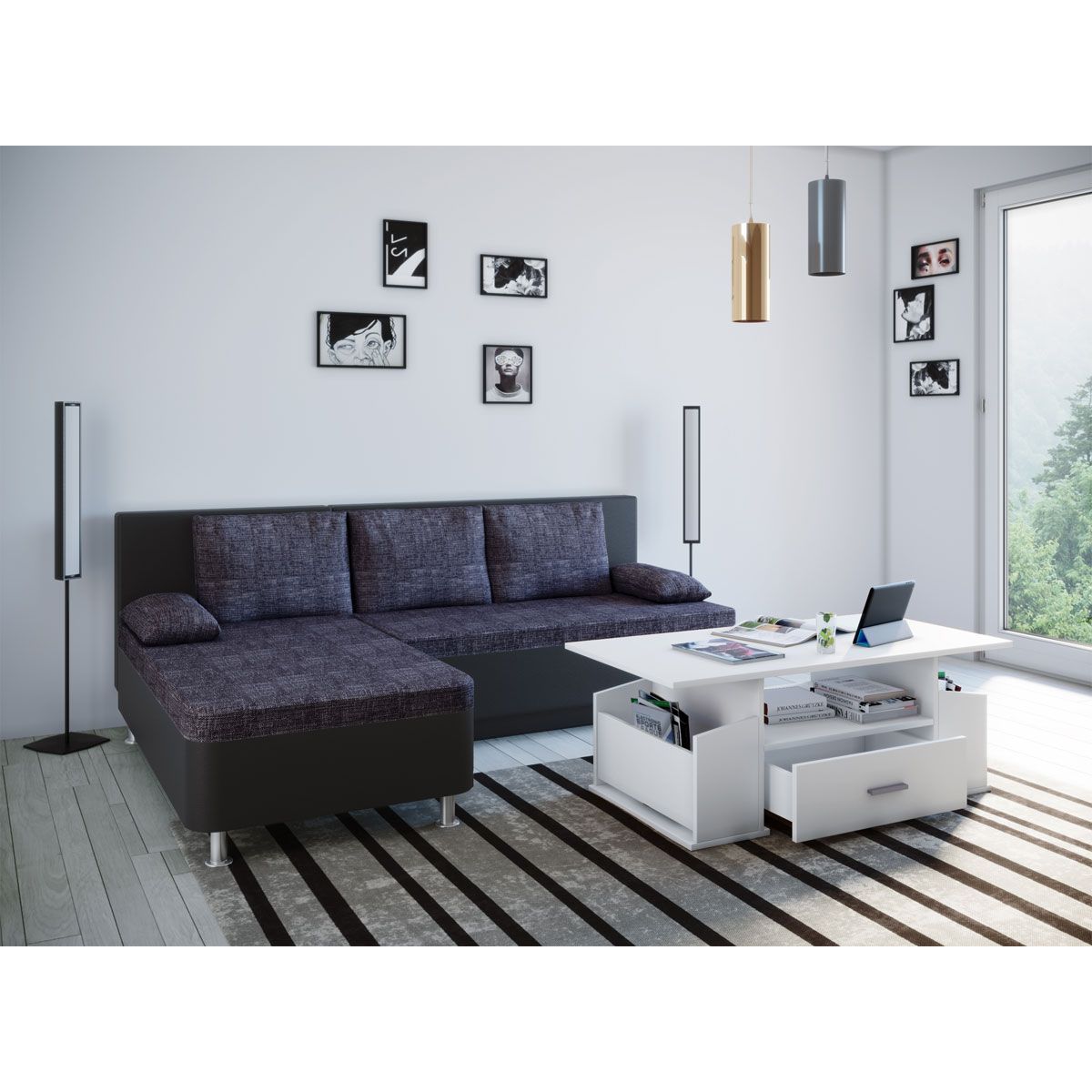 Couchtisch Junata weiß/schwarz Bild 3