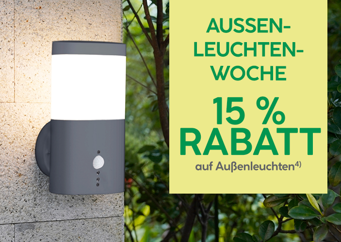 Außenlampen 15% Rabatt Außenlampenwoche Außenlampen 15% Rabatt Außenlampenwoche