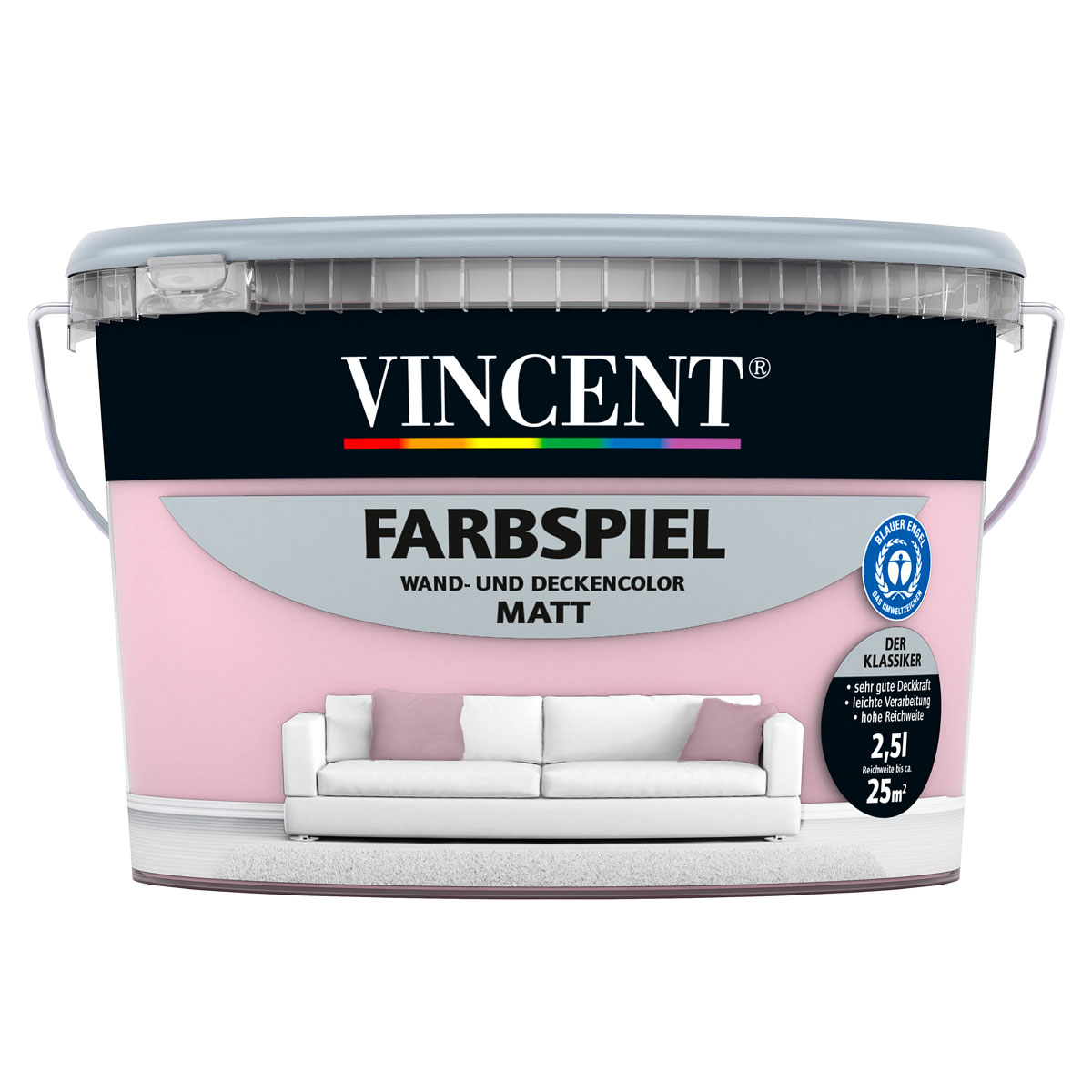 Vincent Farbspiel Zartes Rosa matt 2,5 L Vincent Farbspiel Zartes Rosa matt 2,5 L