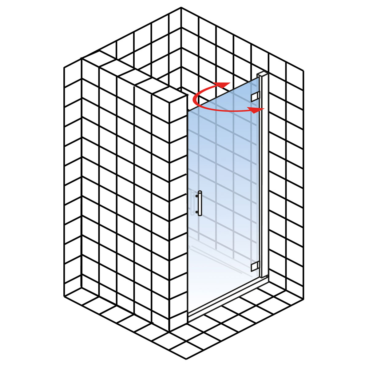 Schulte Drehtür pendelbar in Nische Toura 90 x 200 cm chrom Anschlag rechts Bild 5