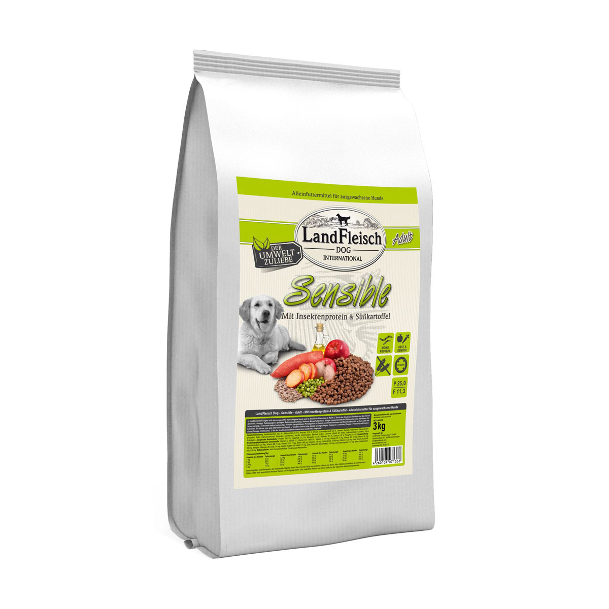 Landfleisch Dog Sensible mit Insektenprotein Süßkartoffel 3kg