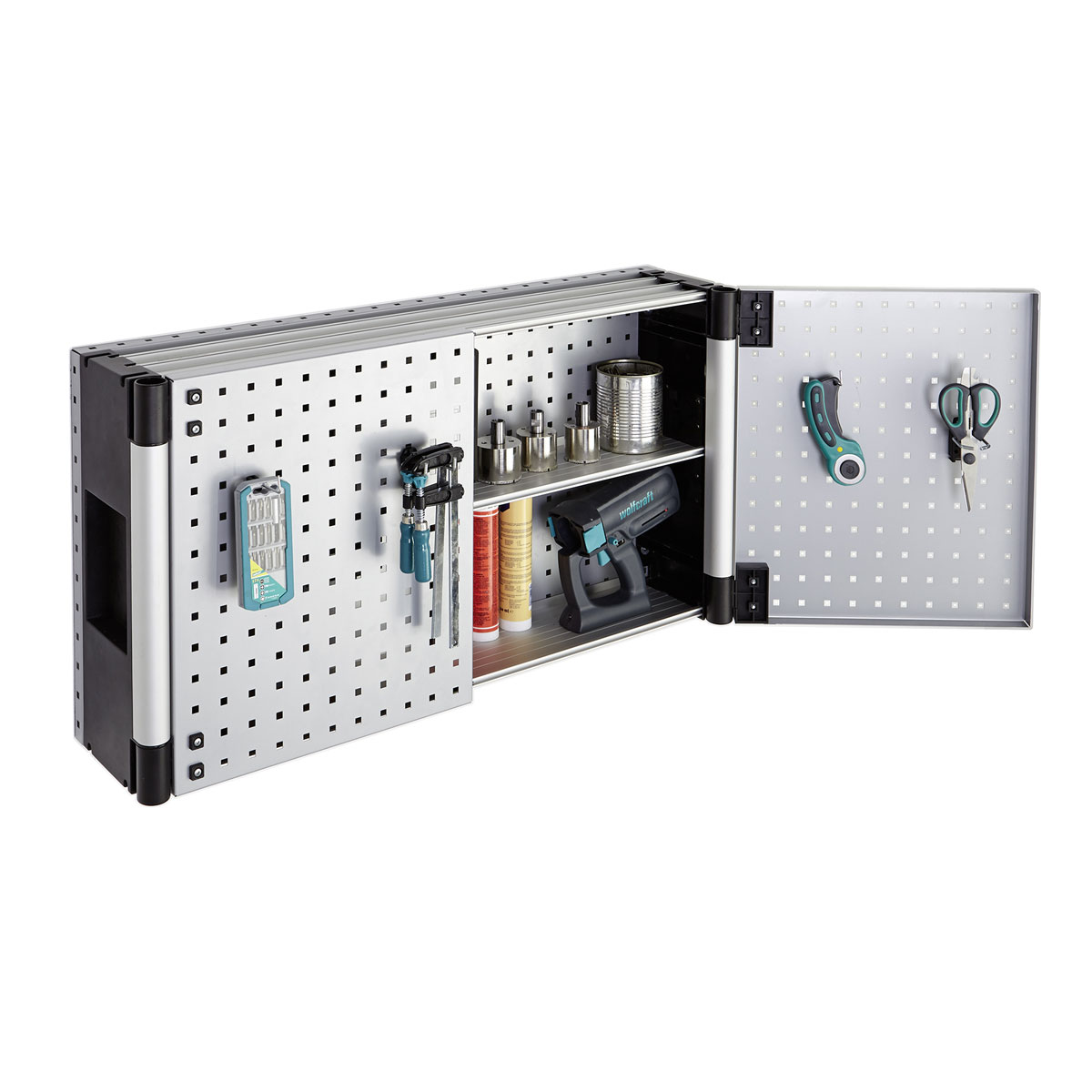 Wolfcraft Lochwandhängeschrank WSS grau Bild 2