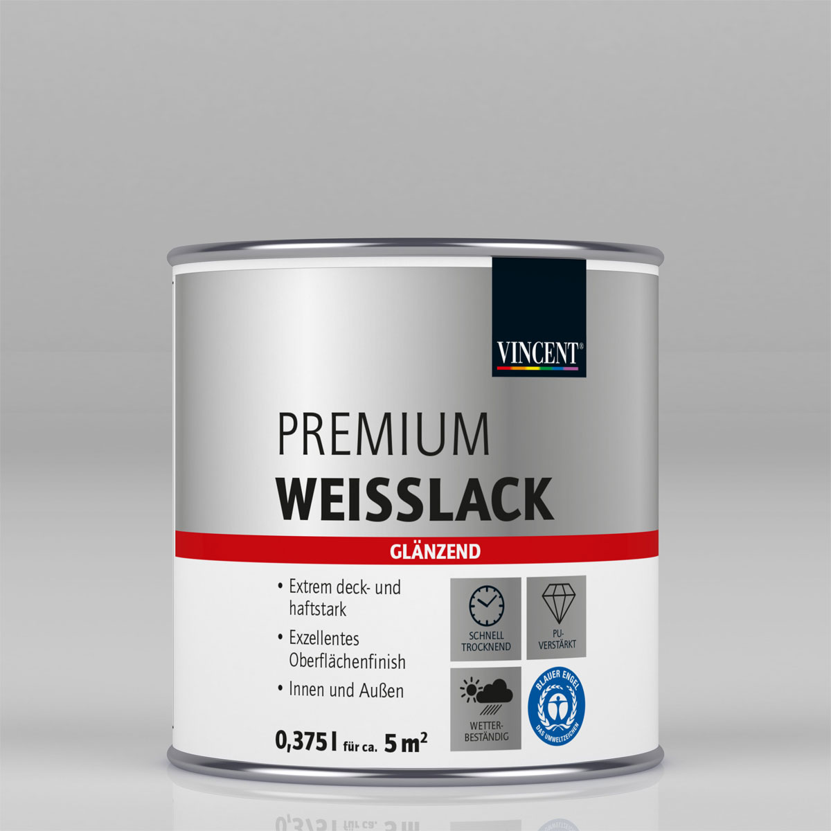 Vincent Premium Weißlack RAL 9010 Reinweiß glänzend 375 ml