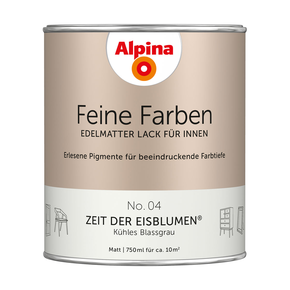 Alpina Buntlack Feine Farben Lack No 04 Zeit der Eisblumen edelmatt 750ml