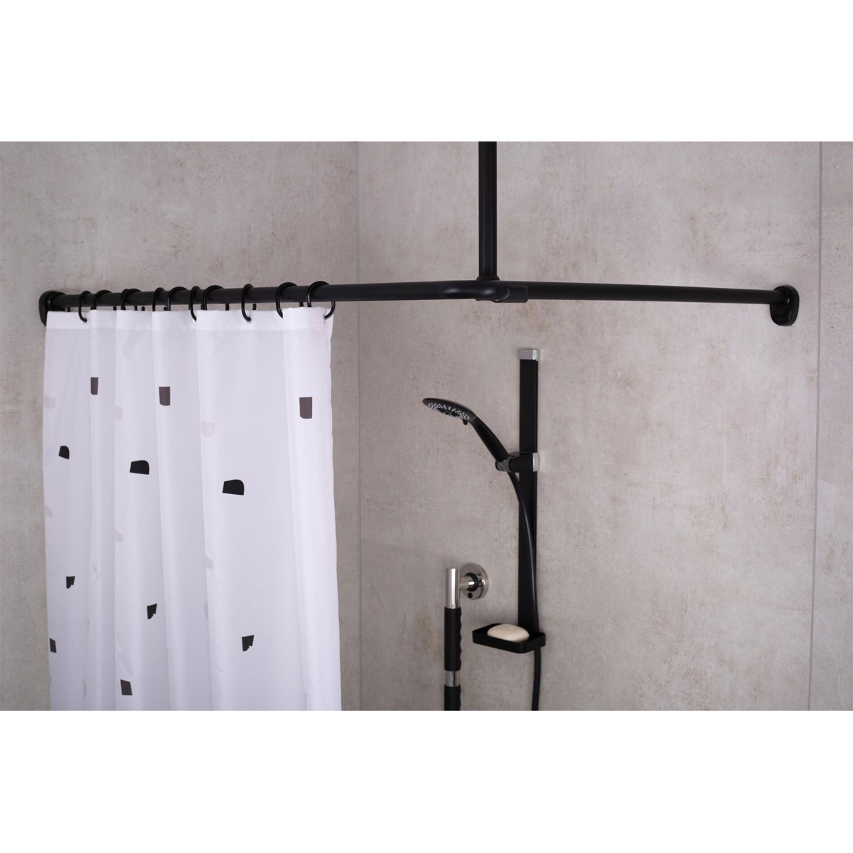 Ridder  Universal-Duschstange Wien Durchmesser 25 mm schwarz Bild 2