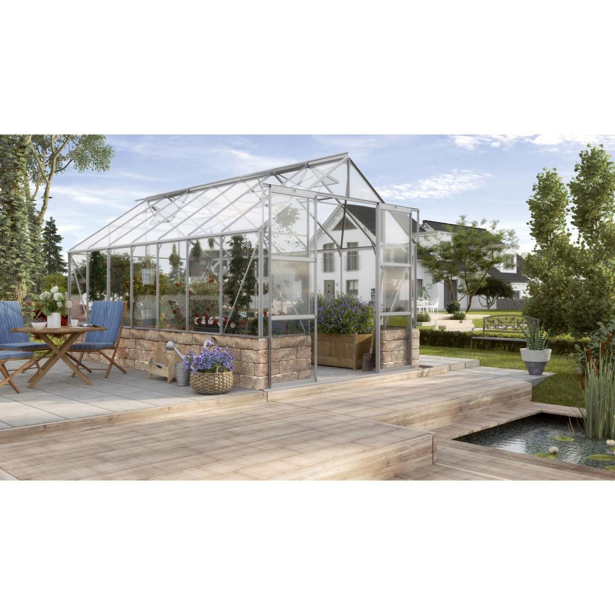 Vitavia Gewächshaus Cassandra 11,5m² 3 mm silber-sand