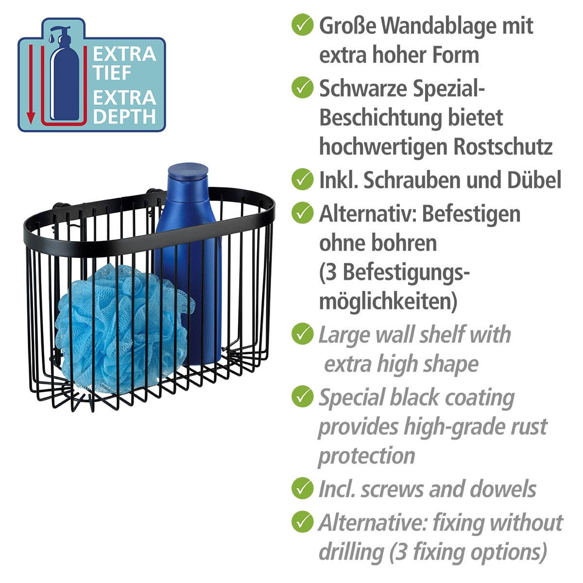 Wenko Wandablage Classic Plus schwarz Bild 4