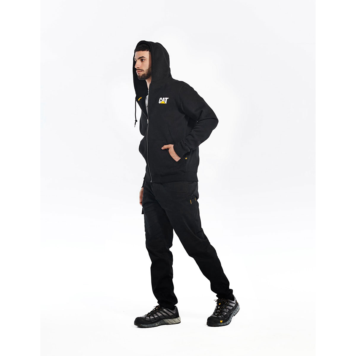 CAT Zip Hoodie Banner schwarz Gr. L Bild 9