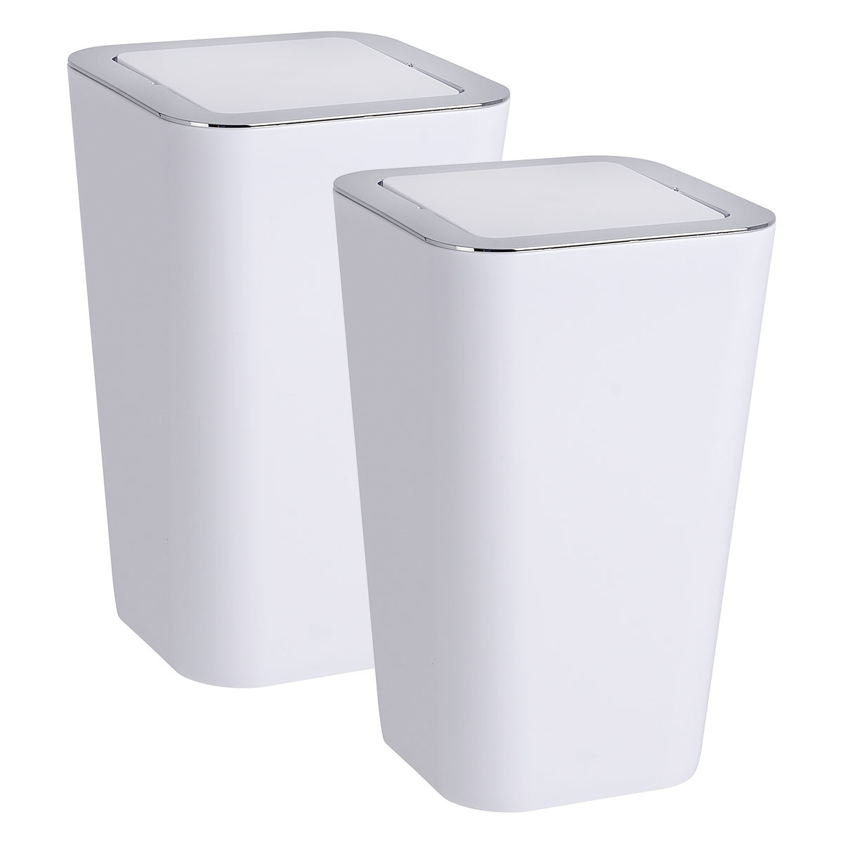 Wenko  Schwingdeckeleimer Candy White 2er Set je 6 L