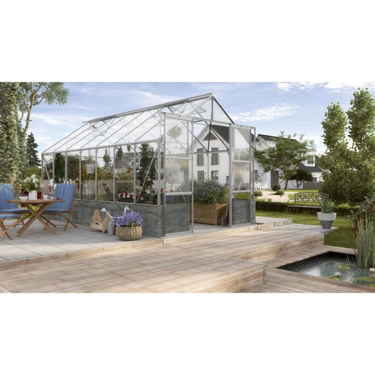 Vitavia Gewächshaus Cassandra 9,9m² 3 mm silber-schwarz