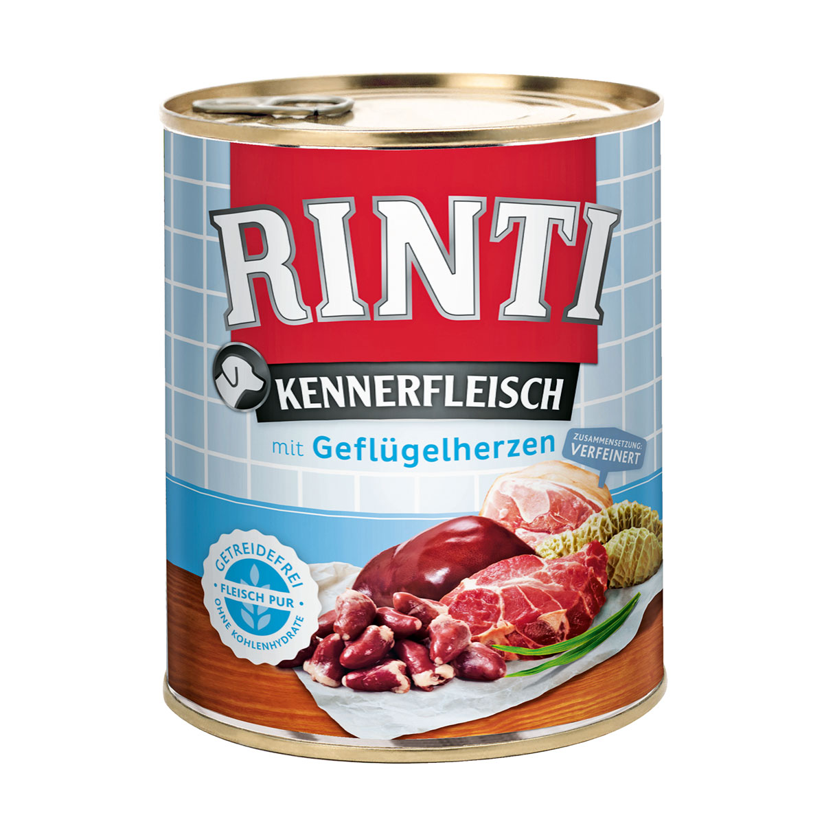Rinti  Dose Kennerfleisch Geflügelherzen 800g Bild 2