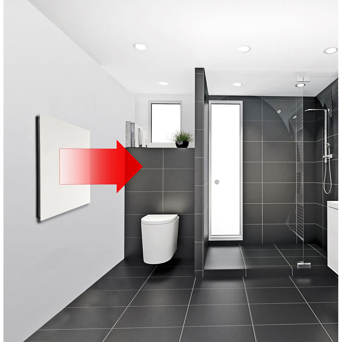 Jollytherm  Infrarot-Glasheizkörper rot 60 x 100 cm Bild 4