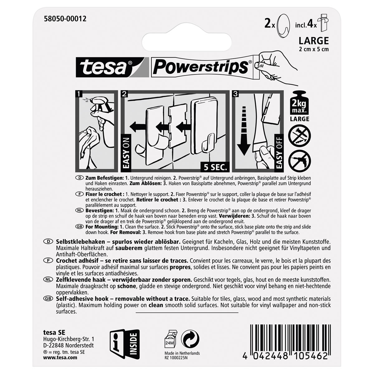 Tesa Systemhaken oval chrom Bild 3