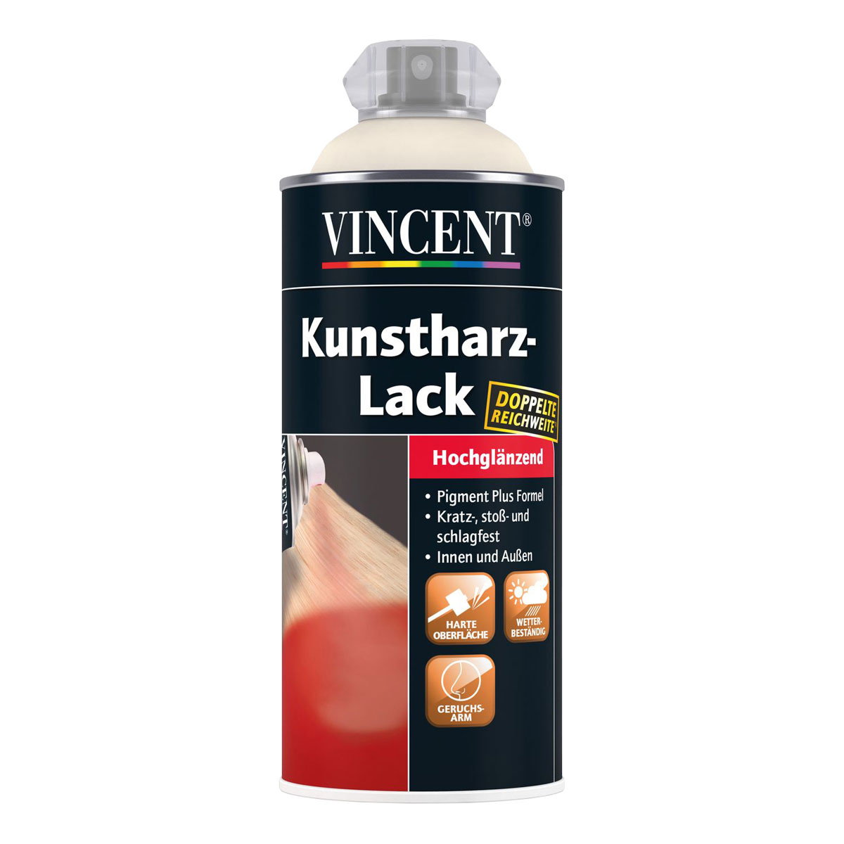 Vincent Kunstharzsprühlack cremeweiß hochglänzend 400 ml Vincent Kunstharzsprühlack cremeweiß hochglänzend 400 ml