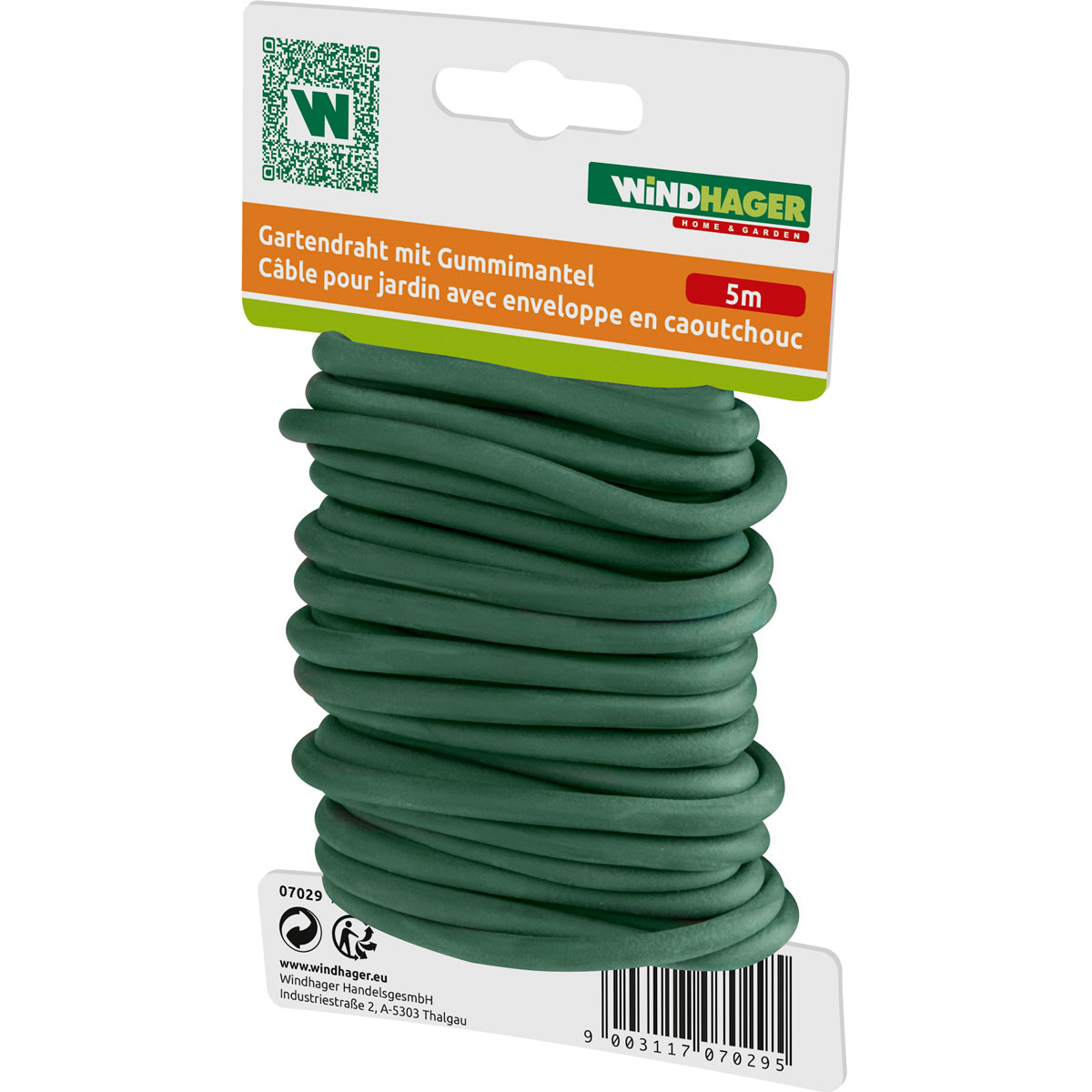 Windhager Gartendraht mit Gummimantel 5 m