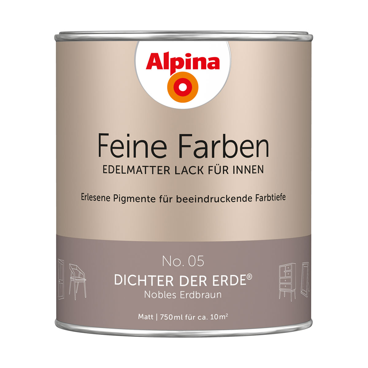 Alpina Buntlack Feine Farben Lack No 05 Dichter der Erde edelmatt 750ml