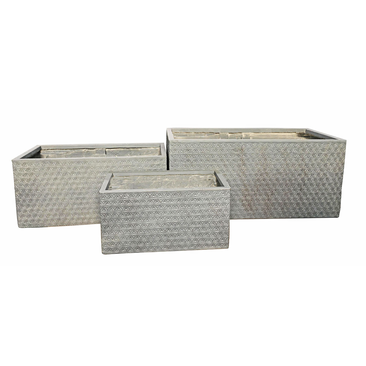 Haveson Blumenkasten Granite Stars 46 x 46 x 99 cm weiß