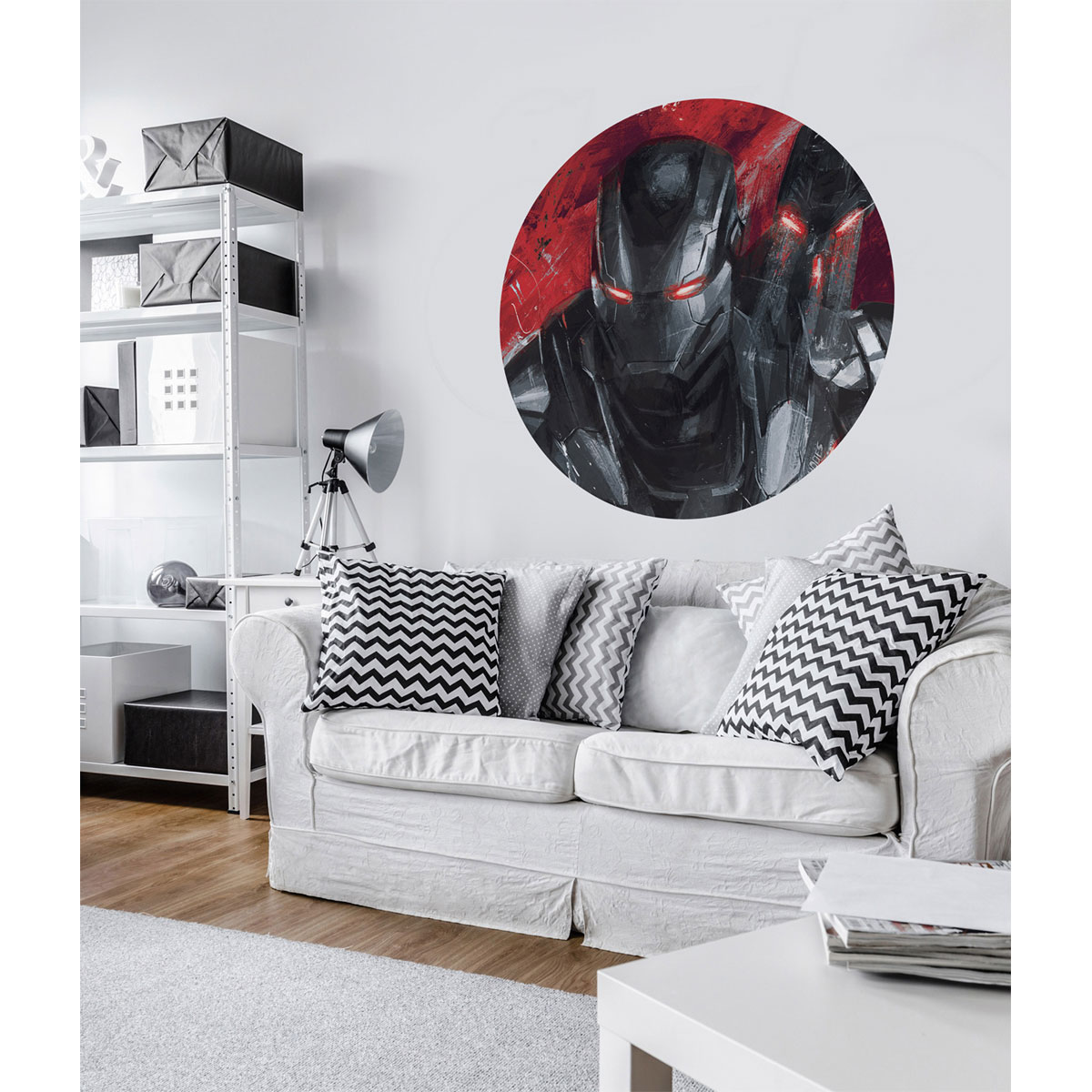 Komar Selbstklebende Vlies Fototapete rund Avengers Painting War-Machine Durchmesser 125 cm