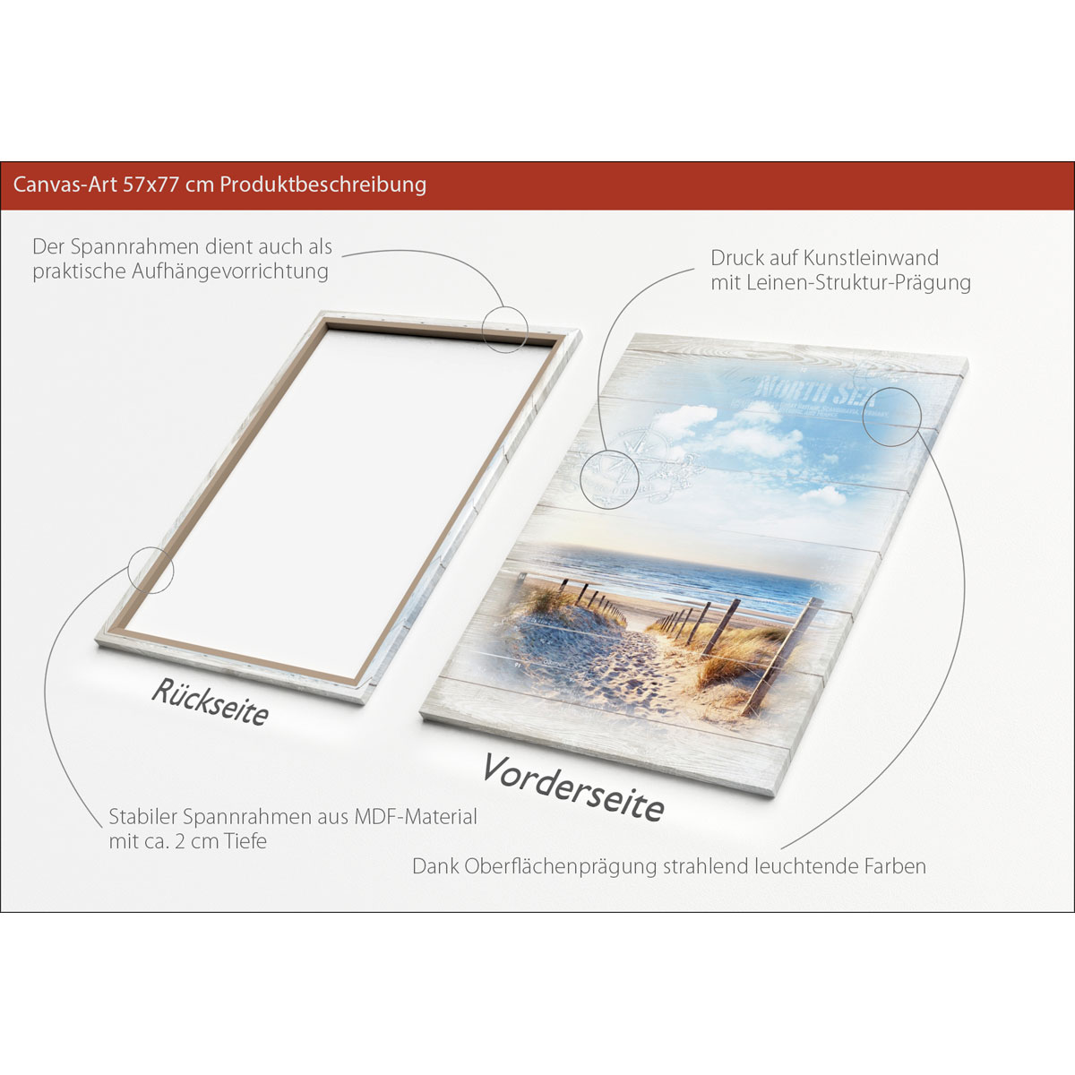 Canvas-Art North Sea 60 x 80 cm Bild 3