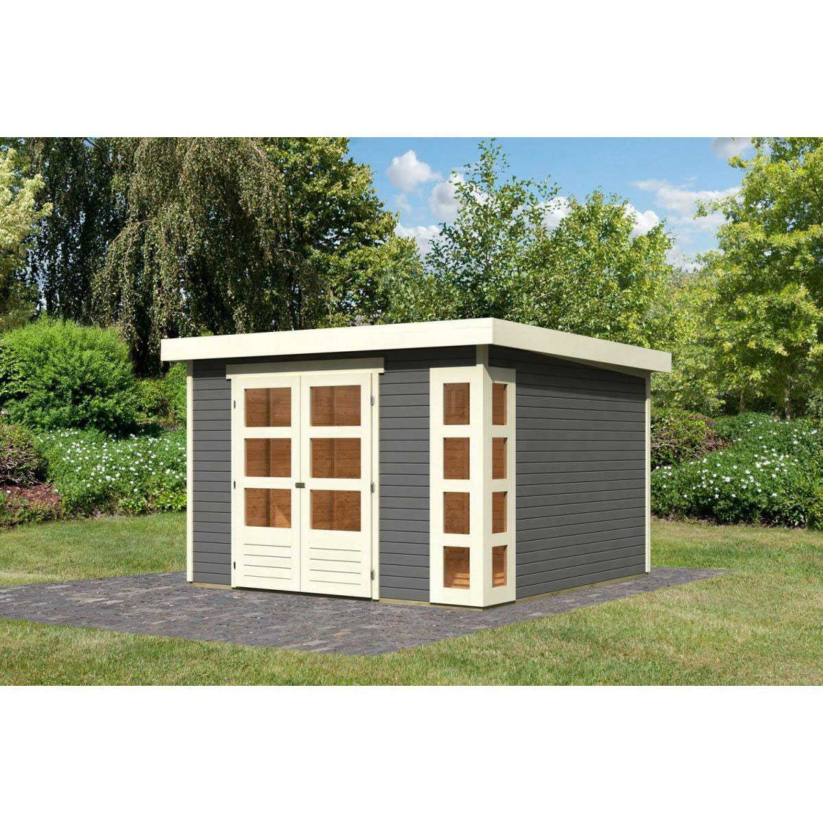 Karibu Gartenhaus Kerko 6 terragrau