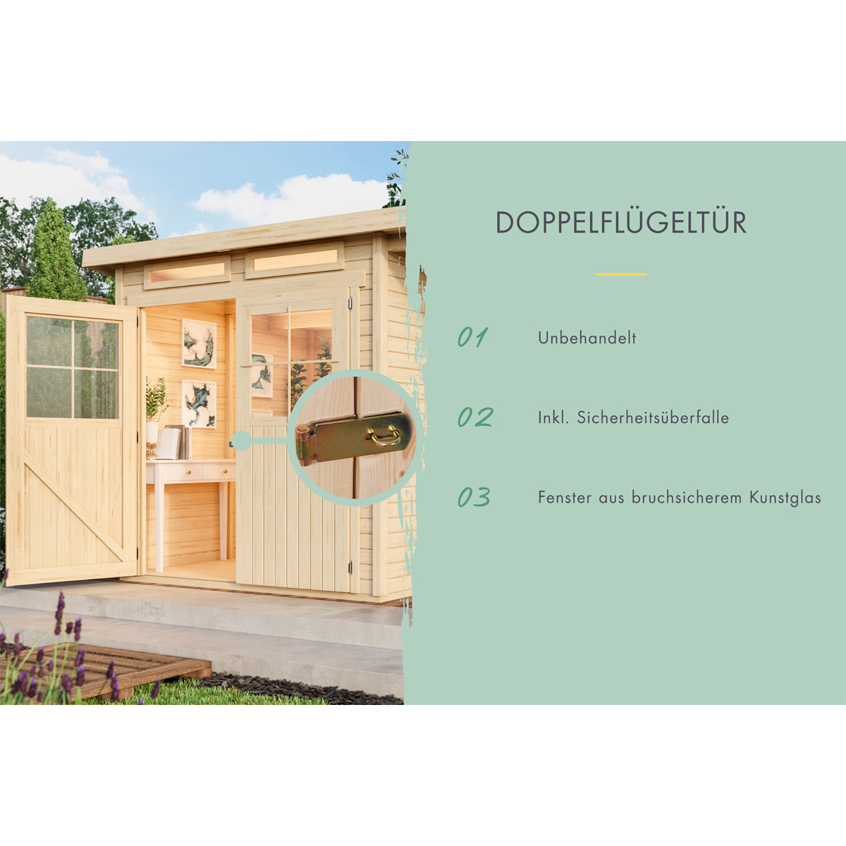 Karibu BBH Gluecksburg 2 Set naturbelassen Bild 6