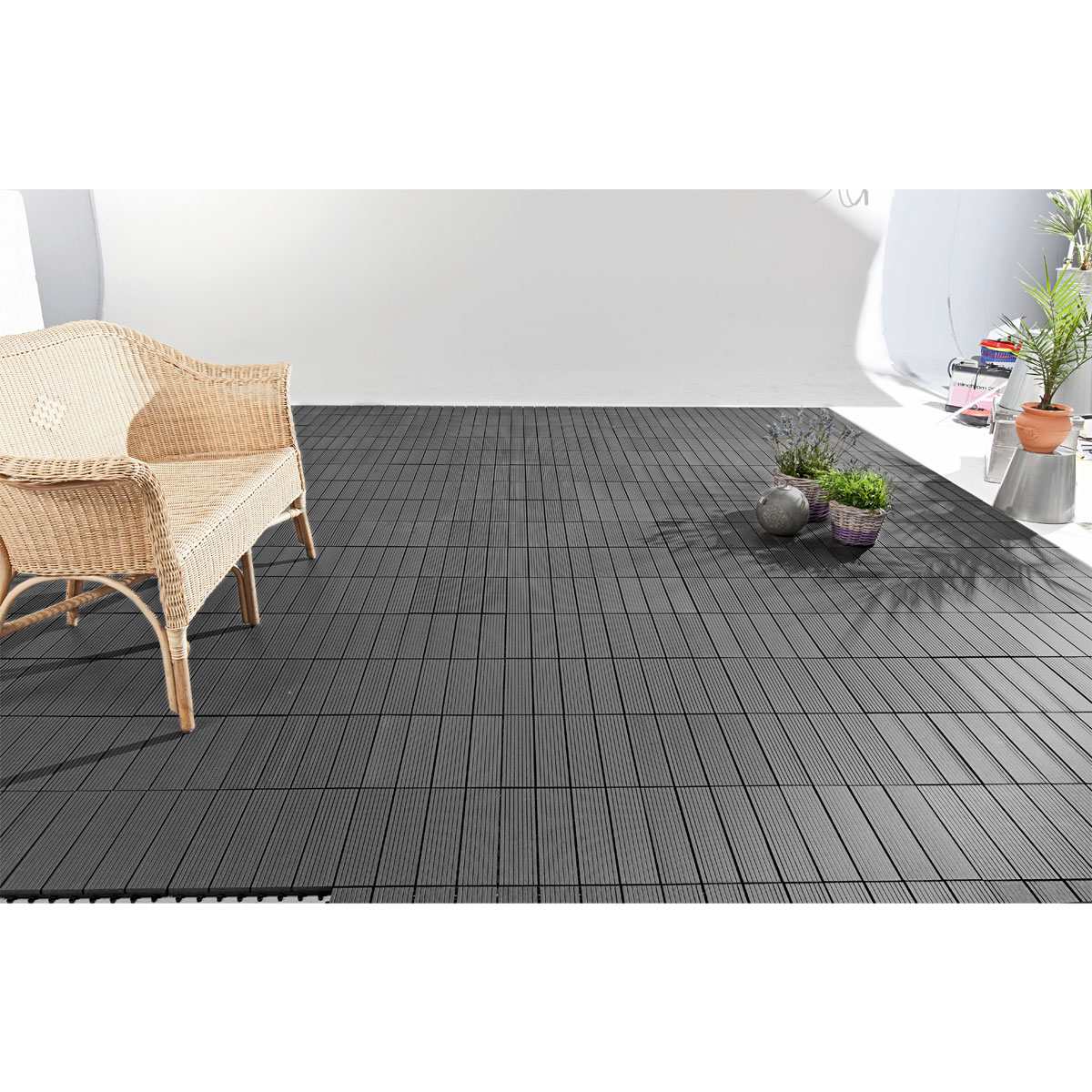 Hartmann  WPC-Klickfliese anthrazit 30 x 30 cm Bild 2