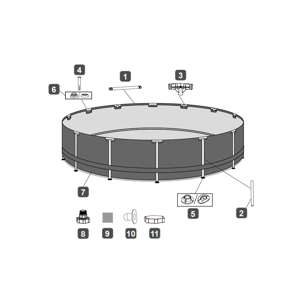 Bestway Frame Pool Komplett-Set mit Filterpumpe und Sicherheitsleit Bild 16