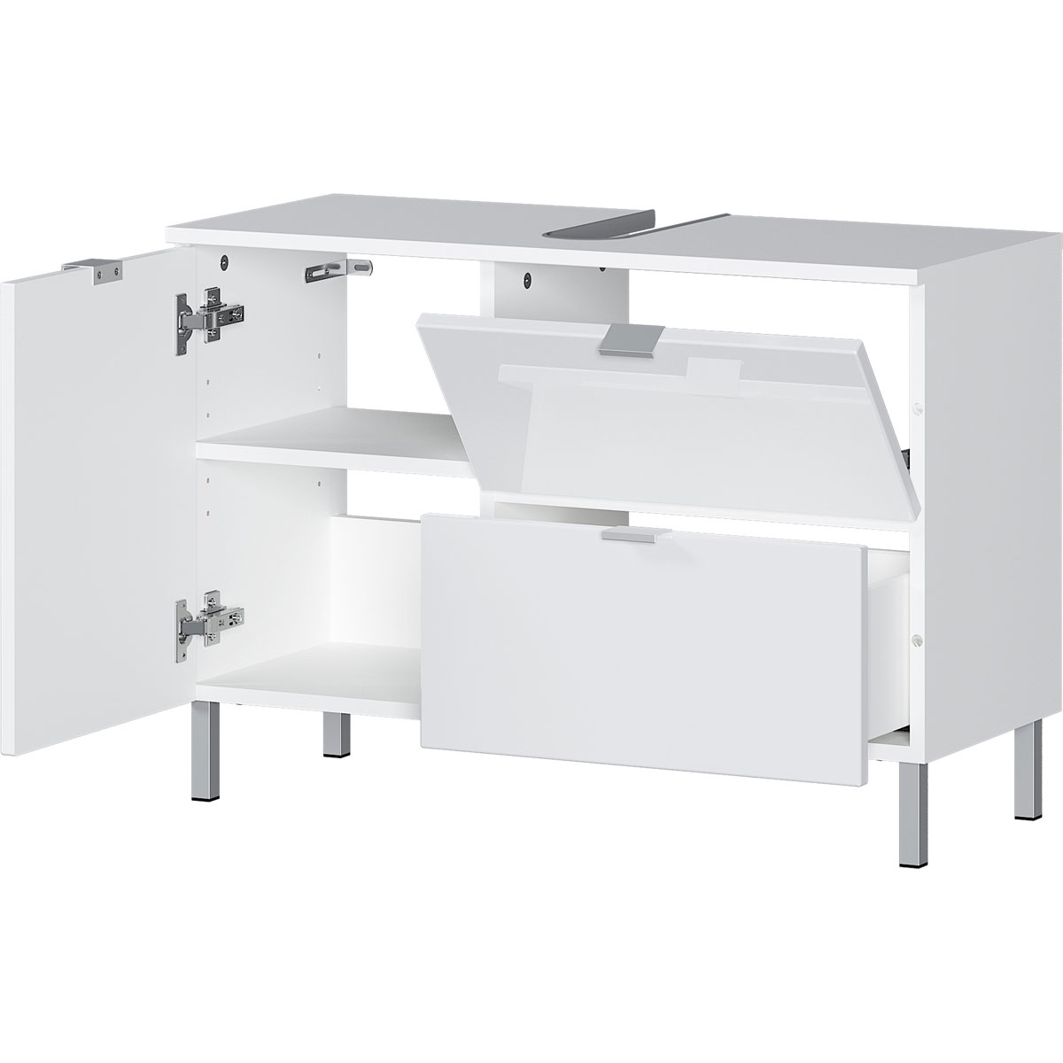 Waschbeckenunterschrank Maureen 1 Schubkasten 80 x 56 x 34 cm weiß Bild 3