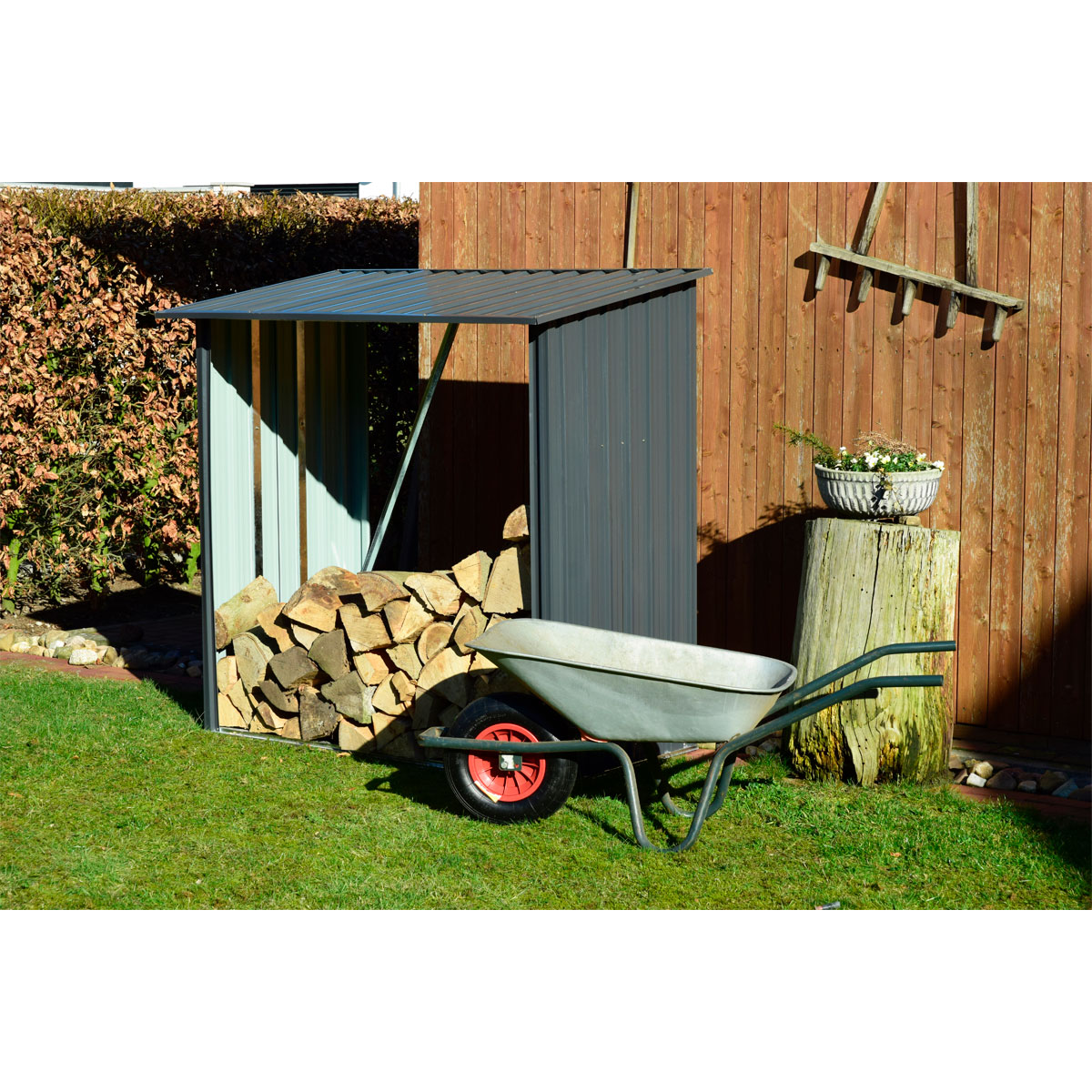 dobar XXL-Kaminholzregal Madera 163 x 154 x 83 cm grau Bild 4