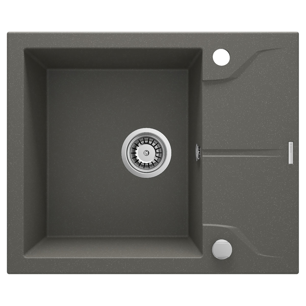 deante 1 Becken Granitspüle ANDANTE mit kurzer Abtropffläch anthrazit metallic