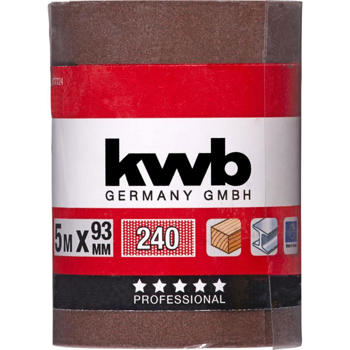 kwb  Schleifmittel-Rollen Holz und Metall 5 m x 93 mm K240 Bild 2