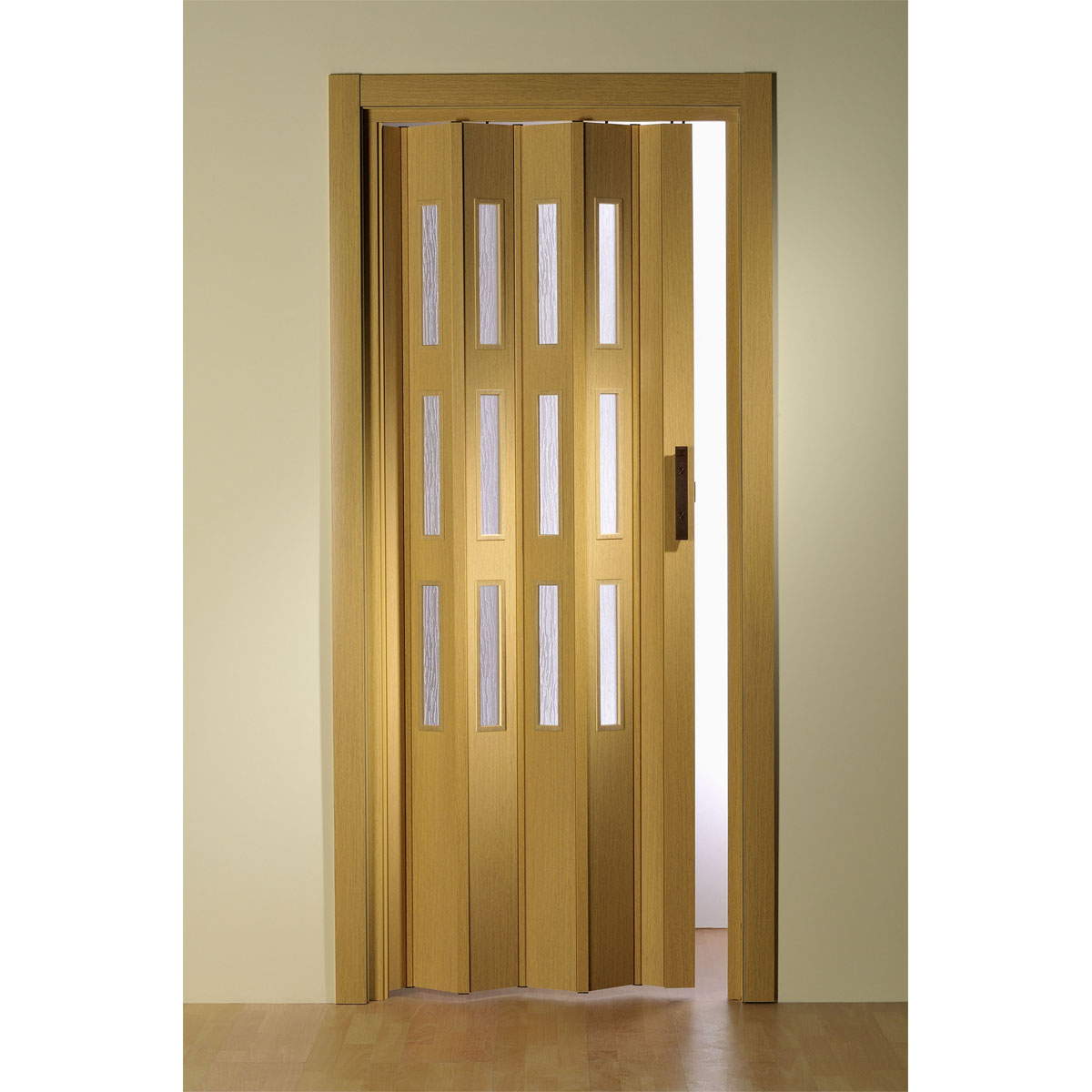 FORTE Kunststoff-Falttür Luciana B 88,5 x H 202 cm Eiche hell 3 Fenster Bild 2
