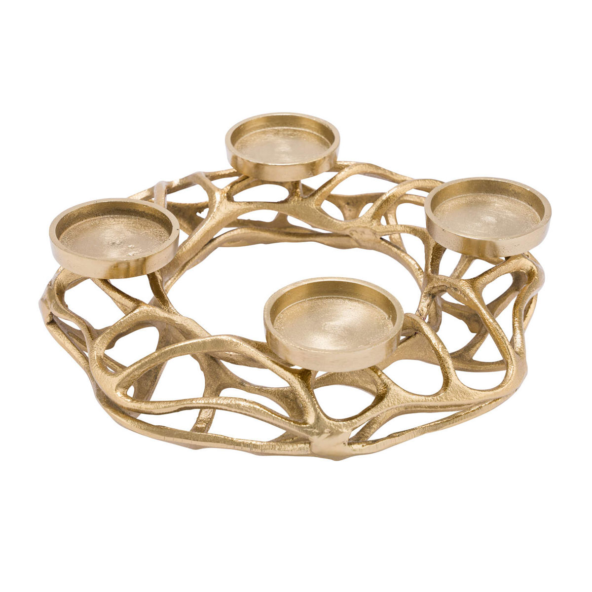 Alu-Adventskranz gold 40x40x10 cm