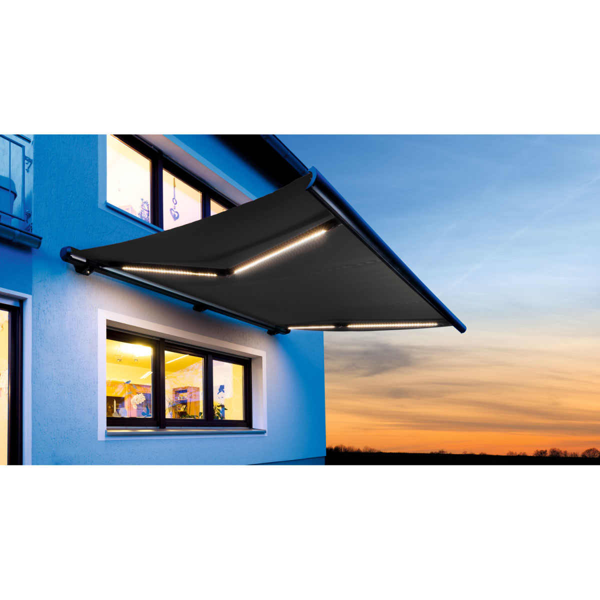 Durabil Markise inkl LED-Beleuchtung 400 x 300 cm anthrazit Bild 5