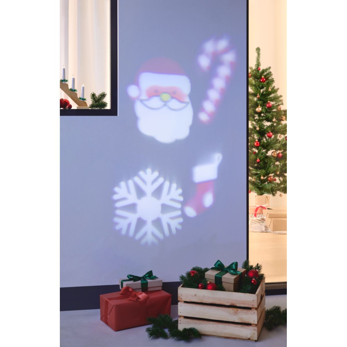 Ambientis LED-Wandprojektor mit autauschbaren Motivplatten Bild 3