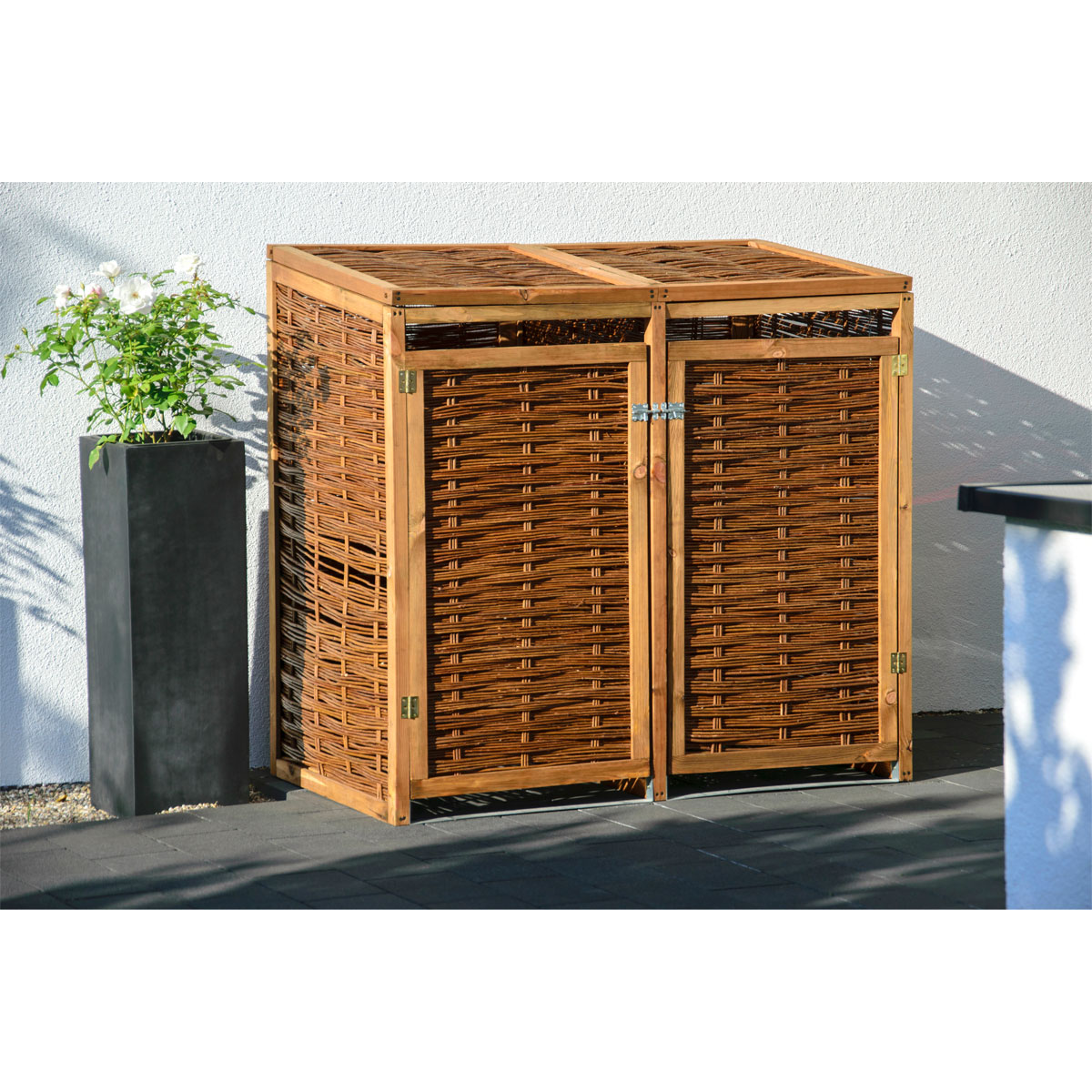 dobar Holz-Mülltonnenbox 137 x 83 x 132 cm braun Bild 6